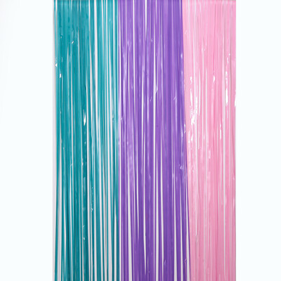 Meiteņu mazās nāriņas tēmas dzimšanas dienas ballītes fona noformējums Pušķis Rozā zils Purpurs Bārkstis Aizkars Kāzu mirdzošs aizkaru dekors