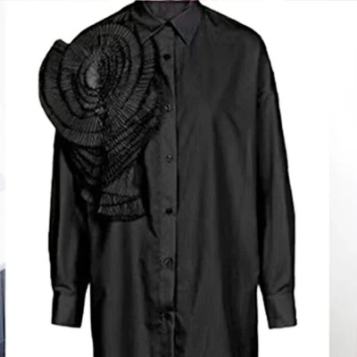 2024. gada Camisas De Mujer blūze sievietēm Eleganti ziedu krekli Lielizmēra topi ar garām piedurknēm Modes kroku baltas ikdienas blūzes