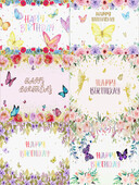 Προμήθειες διακόσμησης δωματίου για κορίτσια με θέμα Dreamy Butterfly για πάρτι γενεθλίων με φόντο βινυλίου Baby shower Pink Flowers