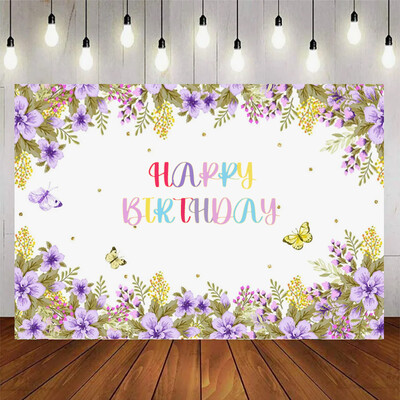 Προμήθειες διακόσμησης δωματίου για κορίτσια με θέμα Dreamy Butterfly για πάρτι γενεθλίων με φόντο βινυλίου Baby shower Pink Flowers