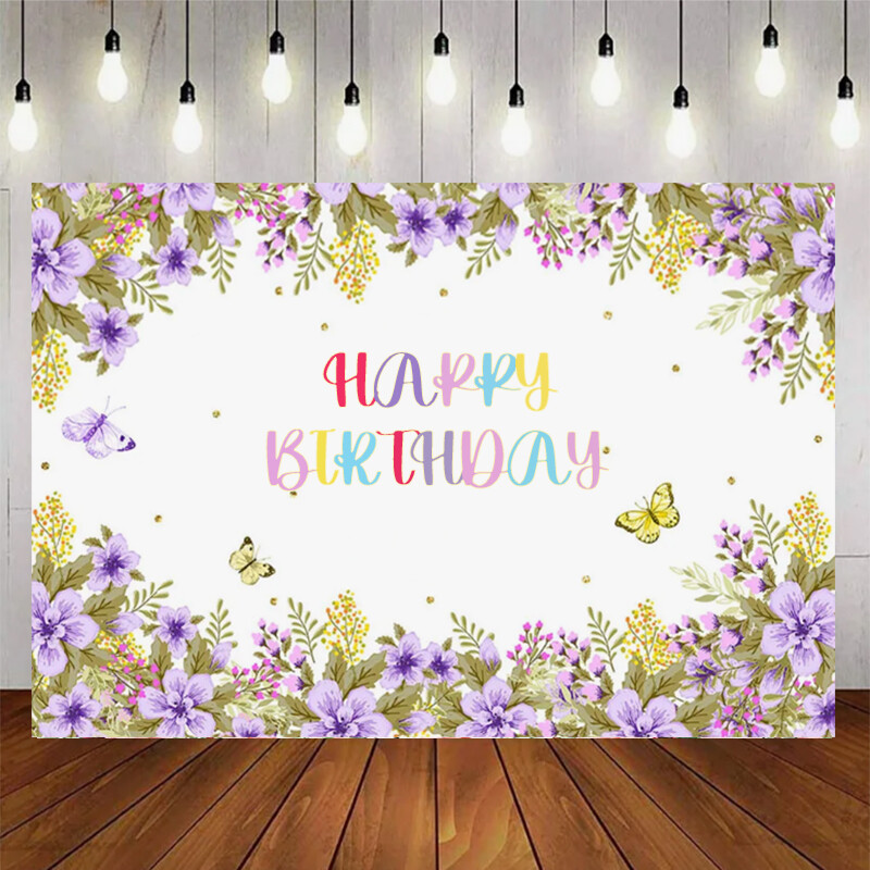 Προμήθειες διακόσμησης δωματίου για κορίτσια με θέμα Dreamy Butterfly για πάρτι γενεθλίων με φόντο βινυλίου Baby shower Pink Flowers