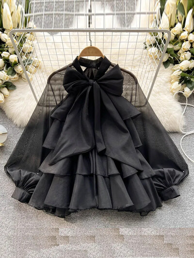 Γαλλική Άνοιξη Καλοκαίρι Νέο Στιλ Βολάν Edge Απαλό Γλυκό Στυλ Μακρυμάνικη Κομψή Μπλούζα Νεράιδα Κορυφαία Γυναικεία Blusas Mujer D998