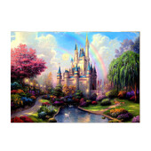 Θέμα Spring Castle Φωτογραφία για πάρτι γενεθλίων με φόντο βινυλίου Προσαρμοσμένες προμήθειες Παιδική φωτογραφία Σκουπ αγοριού Προμήθειες διακόσμησης δωματίου