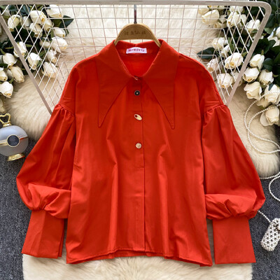 Elegantiška aplenkiama apykaklė Vintažinis ilgomis rankovėmis Pagrindai Viena krūtinė Korėjietiška madinga gatvės apranga High Street rudens žieminė palaidinė