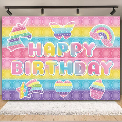 Színes léggömb szivárvány téma Boldog születésnapi parti dekoráció Babazuhany fotózás Háttér kültéri és otthoni ünneplésre