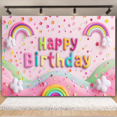 Színes léggömb szivárvány téma Boldog születésnapi parti dekoráció Babazuhany fotózás Háttér kültéri és otthoni ünneplésre