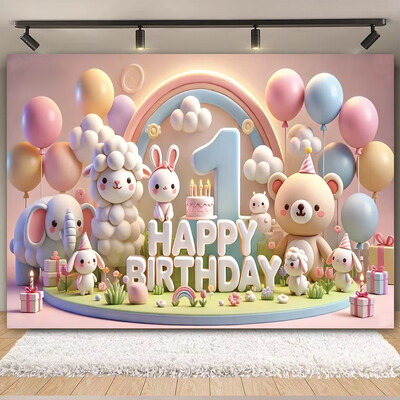 Színes léggömb szivárvány téma Boldog születésnapi parti dekoráció Babazuhany fotózás Háttér kültéri és otthoni ünneplésre