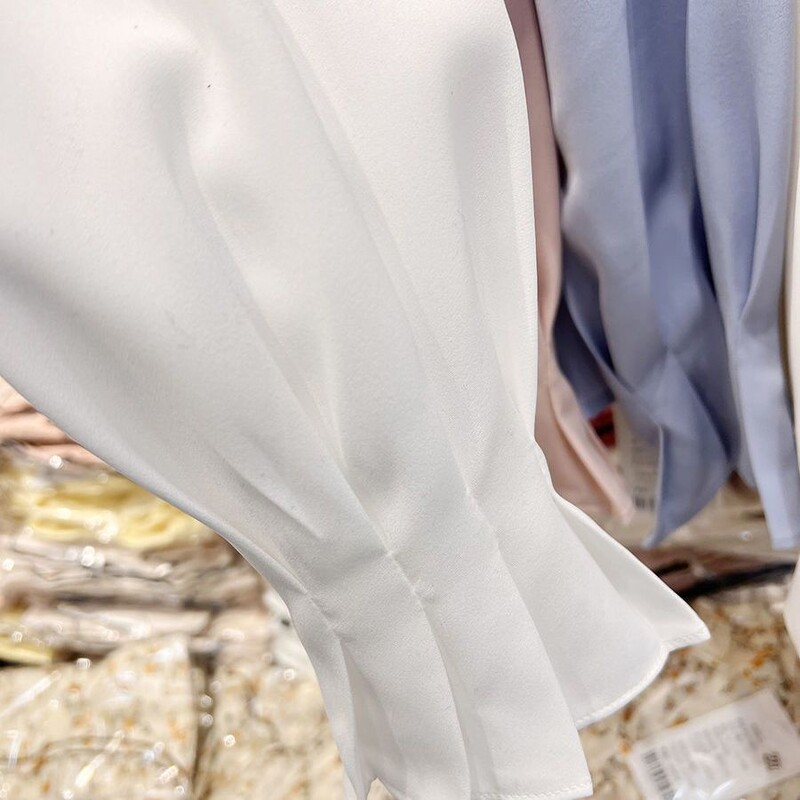 Άνοιξη 2024 Νέα Κορεάτικη ιδιοσυγκρασία μονόχρωμη γιακά με κορδόνι πουλόβερ με φιόγκο Μακρυμάνικη μπλούζα σιφόν Γυναικεία πουκάμισα ένδυσης