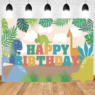 Rajzfilm dinoszaurusz téma Vad dinó születésnapi parti Baby Shower fotózás Vinyl háttér Gyermekszoba dekorációs kellékek