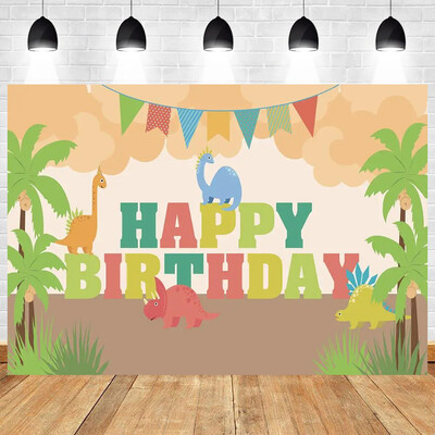 Rajzfilm dinoszaurusz téma Vad dinó születésnapi parti Baby Shower fotózás Vinyl háttér Gyermekszoba dekorációs kellékek