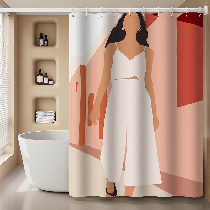 Digitālā druka Marokas skandināvu stila dušas aizkari vannas istabas poliestera dvielis ūdensnecaurlaidīgs dušas aizkaru rūpnīca vairumtirdzniecība
