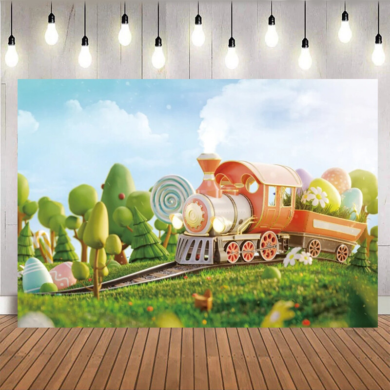 Tavaszi húsvéti témájú hátterek virág nyúl tojások füves vidék Baby Shower születésnapi parti torta dekoráció fotózás háttér