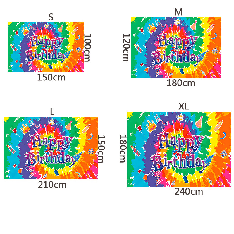 Tema Tie Dye Petrecere retro La mulți ani Baby Shower Fotografie Fundal din vinil Materiale pentru decorarea camerei copiilor