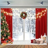 1db, fotózás Téli hó jelenet Karácsonyi party dekoráció háttér Karácsonyi ünnepi party banner háttér