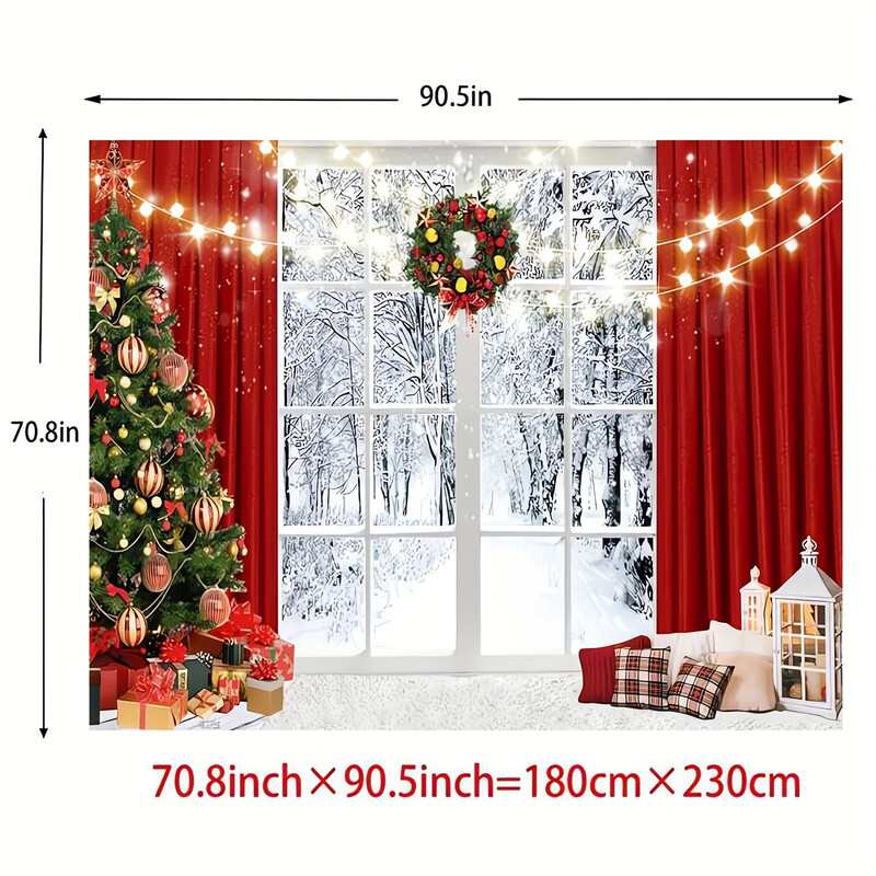 1db, fotózás Téli hó jelenet Karácsonyi party dekoráció háttér Karácsonyi ünnepi party banner háttér