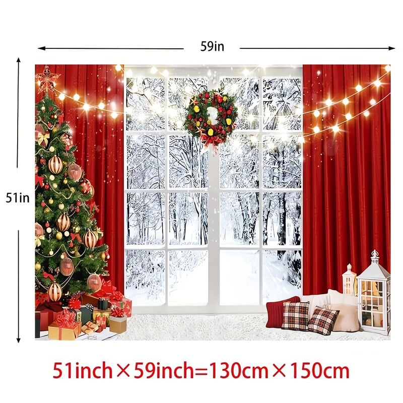 1db, fotózás Téli hó jelenet Karácsonyi party dekoráció háttér Karácsonyi ünnepi party banner háttér