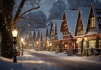 Ziemassvētku vecītis Priecīgus Ziemassvētku vecītis Sniegavīrs ziemas viesistabas koks dāvanu kastītes ballītes noformējums āra fotografēšanas fons