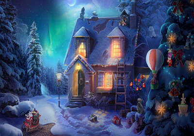 Ziemassvētku vecītis Priecīgus Ziemassvētku vecītis Sniegavīrs ziemas viesistabas koks dāvanu kastītes ballītes noformējums āra fotografēšanas fons