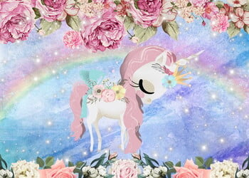 Rainbow Unicorn Backdrop για κορίτσια Πάρτι γενεθλίων Νεογέννητο Baby Shower Φωτογραφία Διακόσμηση φόντου Πανό Φωτογραφίες στούντιο