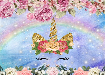 Rainbow Unicorn Backdrop για κορίτσια Πάρτι γενεθλίων Νεογέννητο Baby Shower Φωτογραφία Διακόσμηση φόντου Πανό Φωτογραφίες στούντιο