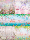 Flamingók egy tündérerdőben témájú születésnapi parti fotózás Vinyl háttér gyerekfotó kellékek gyerekszoba dekorációs kellékek