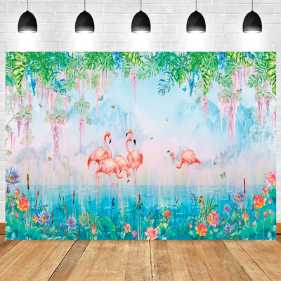 Flamingók egy tündérerdőben témájú születésnapi parti fotózás Vinyl háttér gyerekfotó kellékek gyerekszoba dekorációs kellékek