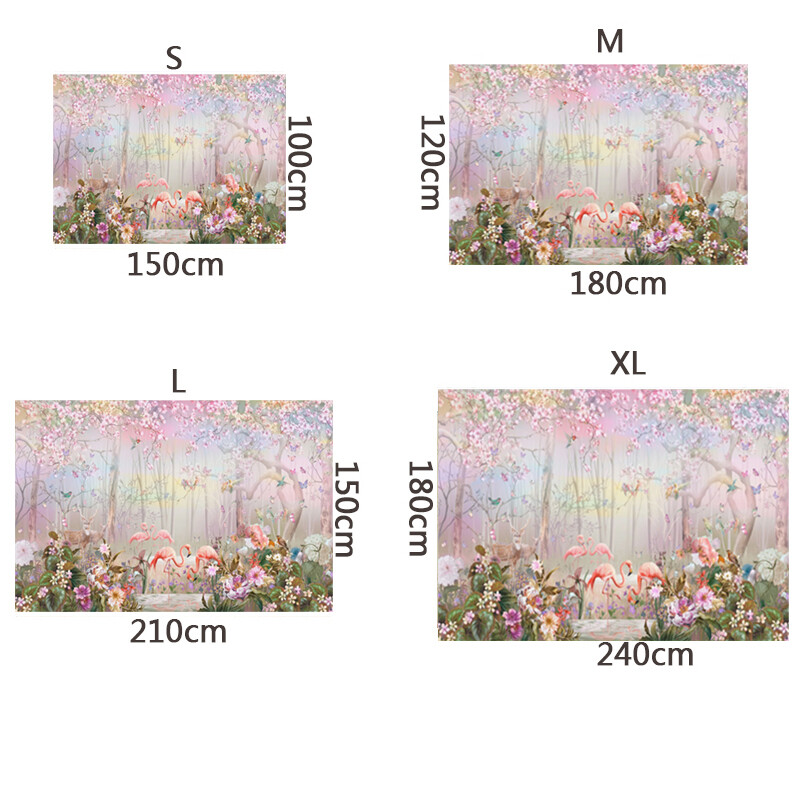 Flamingók egy tündérerdőben témájú születésnapi parti fotózás Vinyl háttér gyerekfotó kellékek gyerekszoba dekorációs kellékek