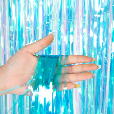 Κουρτίνες από αλουμινόχαρτο κρόσσια Διακοσμήσεις πάρτι Φωτογραφικό σκηνικό για γενέθλια Γάμος Baby Shower Χριστουγεννιάτικες προμήθειες Πρωτοχρονιάς