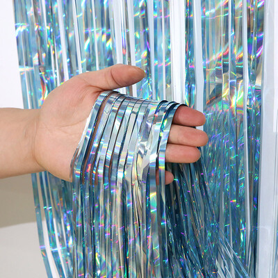 Κουρτίνες από αλουμινόχαρτο κρόσσια Διακοσμήσεις πάρτι Φωτογραφικό σκηνικό για γενέθλια Γάμος Baby Shower Χριστουγεννιάτικες προμήθειες Πρωτοχρονιάς