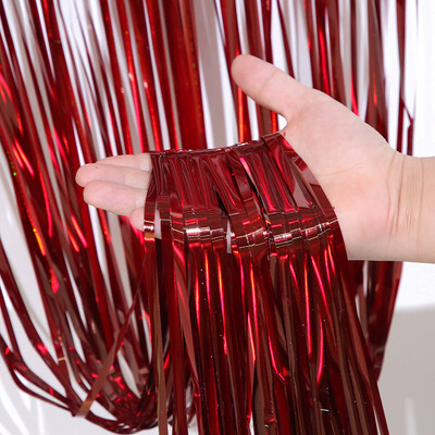 Κουρτίνες από αλουμινόχαρτο κρόσσια Διακοσμήσεις πάρτι Φωτογραφικό σκηνικό για γενέθλια Γάμος Baby Shower Χριστουγεννιάτικες προμήθειες Πρωτοχρονιάς