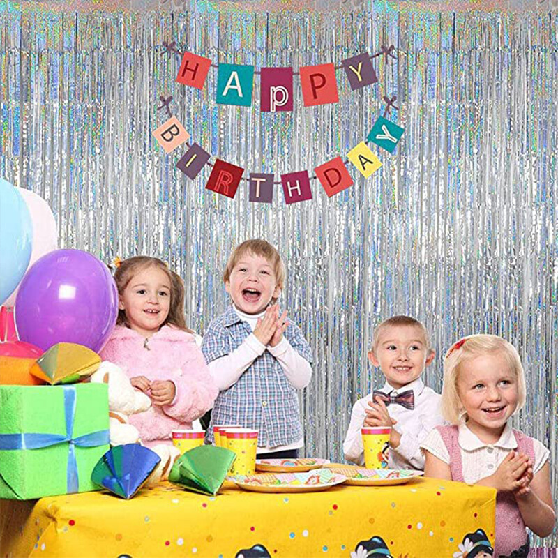 Κουρτίνες από αλουμινόχαρτο κρόσσια Διακοσμήσεις πάρτι Φωτογραφικό σκηνικό για γενέθλια Γάμος Baby Shower Χριστουγεννιάτικες προμήθειες Πρωτοχρονιάς