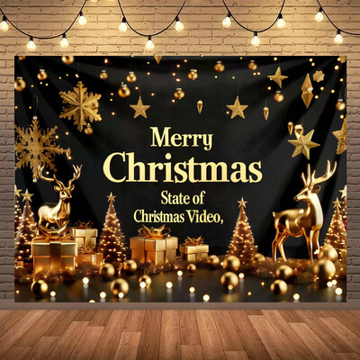 Boldog karácsonyt téma Karácsonyfa ajándék Aranyszarvas Családi buli Gyerekek Babaportré fotózás Háttér Újév Lakásdekoráció