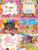 Παγωτό γλειφιτζούρι ντόνατ με γλυκό θέμα παιδικό πάρτι γενεθλίων Baby shower Φωτογραφία φόντου βινυλίου Παιδικό ντεκόρ παιδικού δωματίου