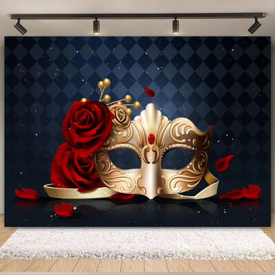 Θέμα Mardi Gras Φαντασία με ανοιχτόχρωμο μπόκε κορδέλες μάσκας Βραζιλίας Αποκριάτικο πάρτι Μωβ Χορευτικό Πορτρέτο Φωτογραφικό Φόντο Διακόσμηση