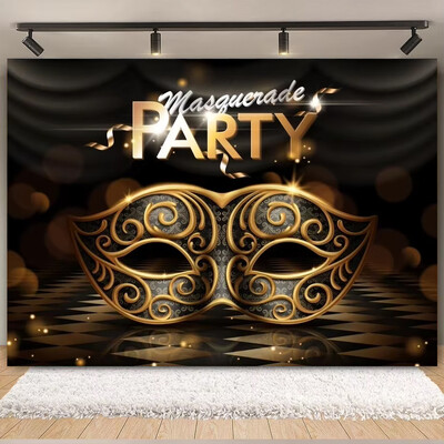 Θέμα Mardi Gras Φαντασία με ανοιχτόχρωμο μπόκε κορδέλες μάσκας Βραζιλίας Αποκριάτικο πάρτι Μωβ Χορευτικό Πορτρέτο Φωτογραφικό Φόντο Διακόσμηση