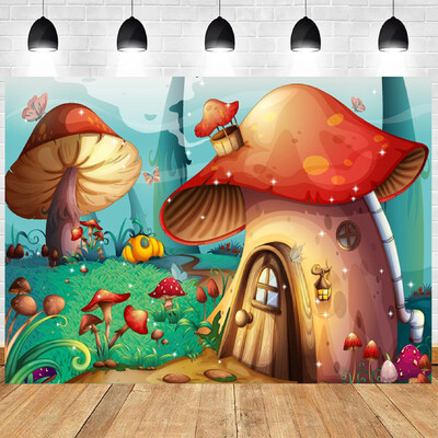 Burvju meža fantāzijas pasaku tēma Dzimšanas dienas fons Meža sērija Fotogrāfija Vinila fons Bērnu istabas dekorēšanas piederumi