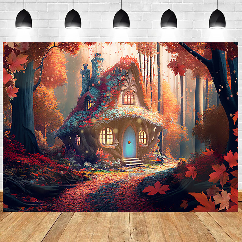 Burvju meža fantāzijas pasaku tēma Dzimšanas dienas fons Meža sērija Fotogrāfija Vinila fons Bērnu istabas dekorēšanas piederumi
