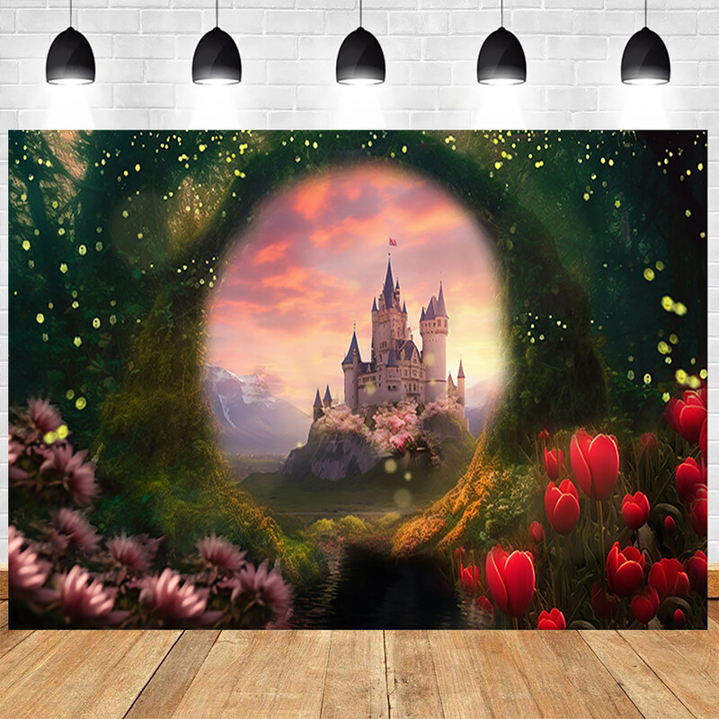 Burvju meža fantāzijas pasaku tēma Dzimšanas dienas fons Meža sērija Fotogrāfija Vinila fons Bērnu istabas dekorēšanas piederumi