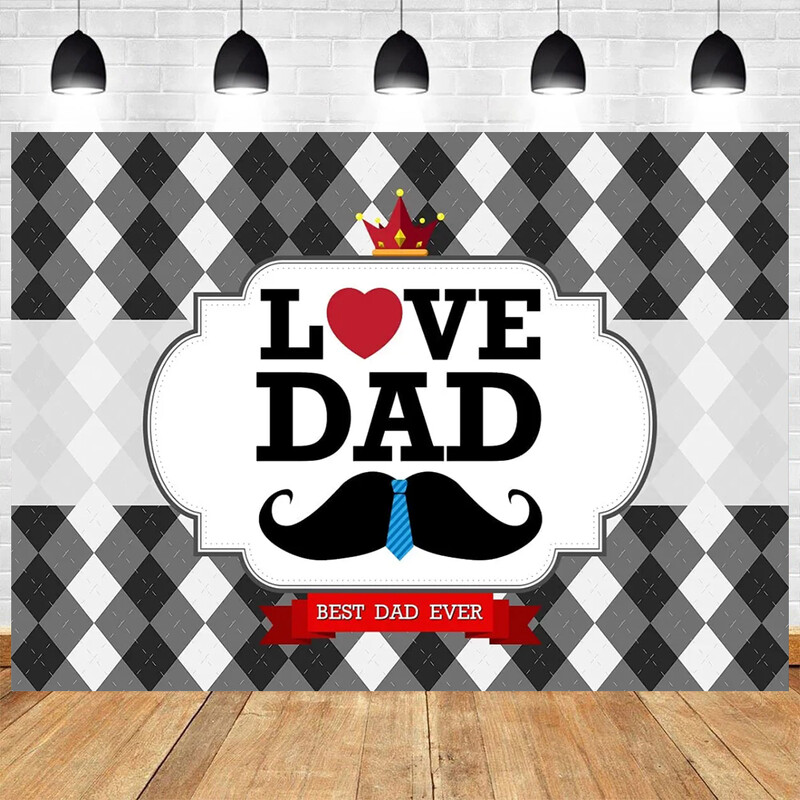 Boldog Apák napját téma Háttér fotózás Szeretlek Apát Köszönöm, Apa Fesztivál ing nyakkendő sapka Csillogó háttér Father Man