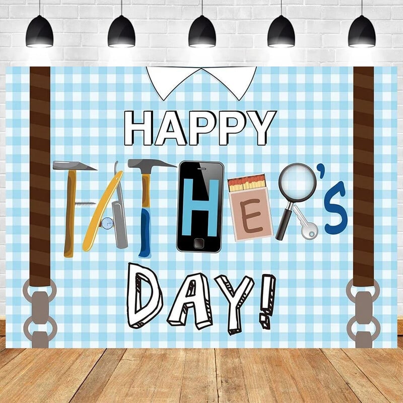 Boldog Apák napját téma Háttér fotózás Szeretlek Apát Köszönöm, Apa Fesztivál ing nyakkendő sapka Csillogó háttér Father Man