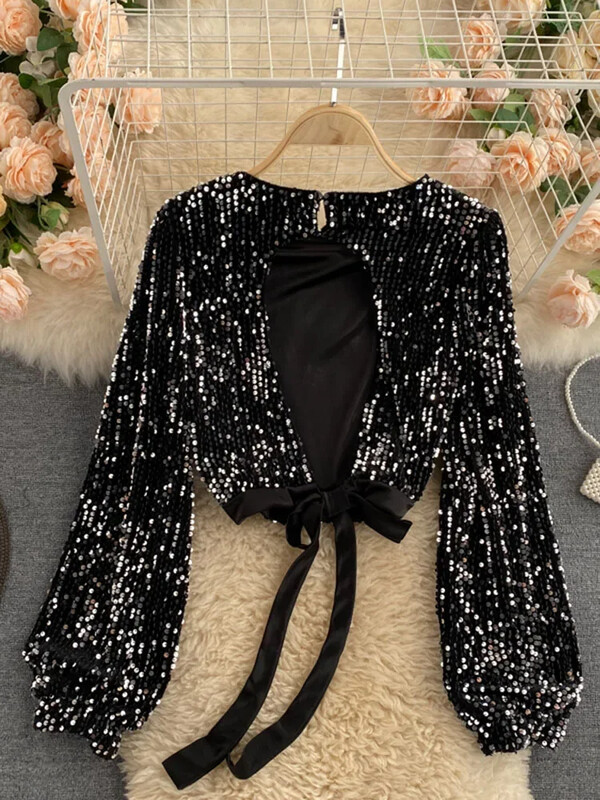 Μπλούζα με ιδιοσυγκρασία διασημοτήτων, Γυναικείο φθινοπωρινό σχέδιο, Niche Sense of Scheming, Κούφια λουράκια, κοντές μπλούζες μέσης GX1082