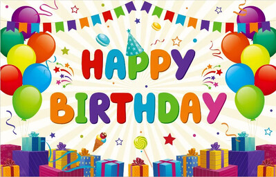 Μπαλόνι Happy Birthday PartyTheme Birthday Party Photography Vinyl BackgroundSupplies Kid Photo Prop Backdrop Wall Backdrop