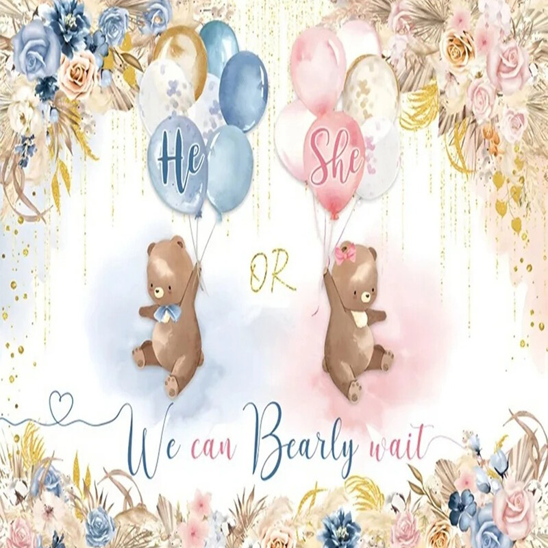 Dzimums Atklājiet fonu Zēns vai meitene Viņš vai viņa Tēma Dzimšanas dienas ballītes fotografēšanas piederumi Bērnu foto rekvizīti Bērnu istabas dekorēšanas piederumi