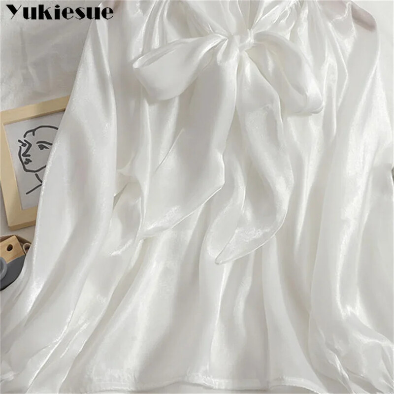 Bluze elegante de vară pentru femei, topuri casual pentru femei, 2021, bluză, cămașă albă, bluse, top cu mânecă lungă pentru femeie