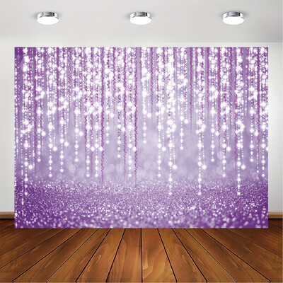 Violets fons Dzimšanas dienas ballītes foto Violeta vizulis bokeh ballītes pasākums Dekorēts portreta foto kabīnes fotografēšanas fons