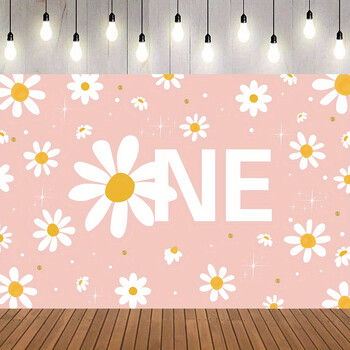 Bohemian Daisy Birthday Φόντο Bohemian Daisy Flowers Groovy Διακόσμηση για το πρώτο πάρτι γενεθλίων