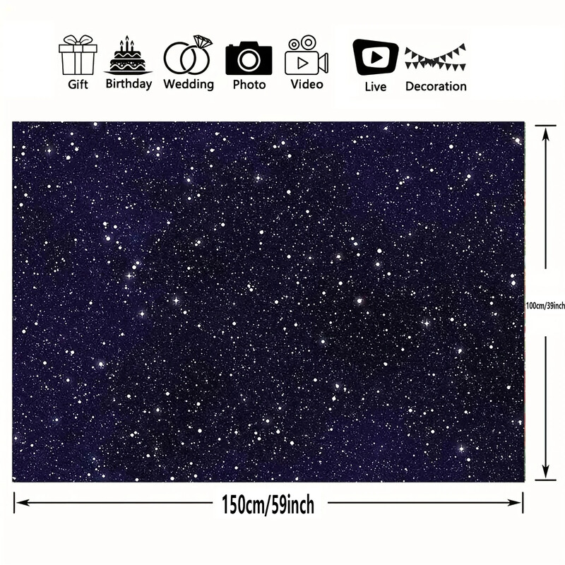 150 * 100 εκατοστά Αστέρι νυχτερινού ουρανού με φόντο Cosmic Space Θέμα Starry Sky Photography Galaxy Birthday Party Banner Photo Studio Vinyl