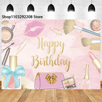 Σέξι κυρία γυναίκες με θέμα πάρτι σπα Φωτογραφία ροζ ομορφιάς μακιγιάζ για κορίτσια Πριγκίπισσα Γλυκό πάρτι γενεθλίων διακόσμηση πανό