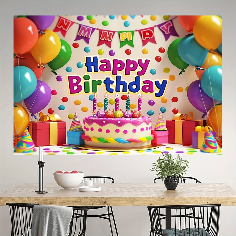 Születésnapi parti hátterű szalaghirdetés Gyermek felnőtt születésnapi parti dekoráció fotó háttér neon fény a sötétben party kellékek