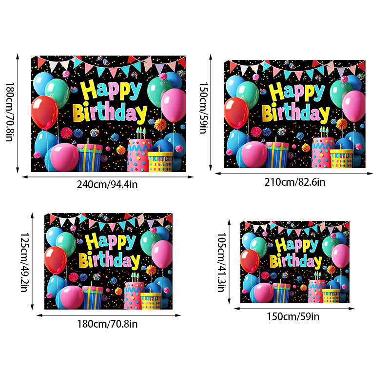 Születésnapi parti hátterű szalaghirdetés Gyermek felnőtt születésnapi parti dekoráció fotó háttér neon fény a sötétben party kellékek